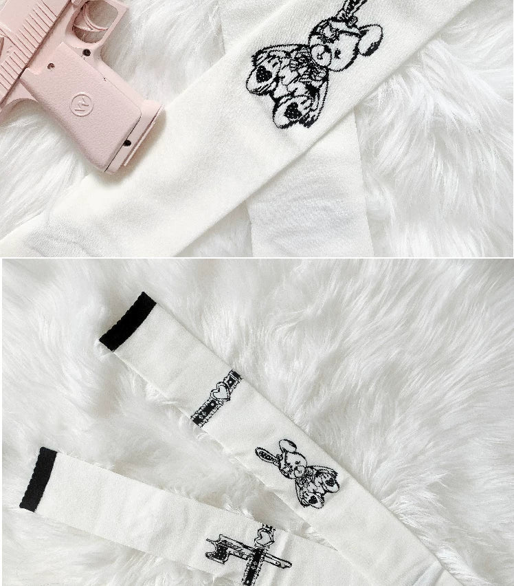 roji roji - Assassin Bear and Rabbit - Over-the-Knee Socks with Character Motifs