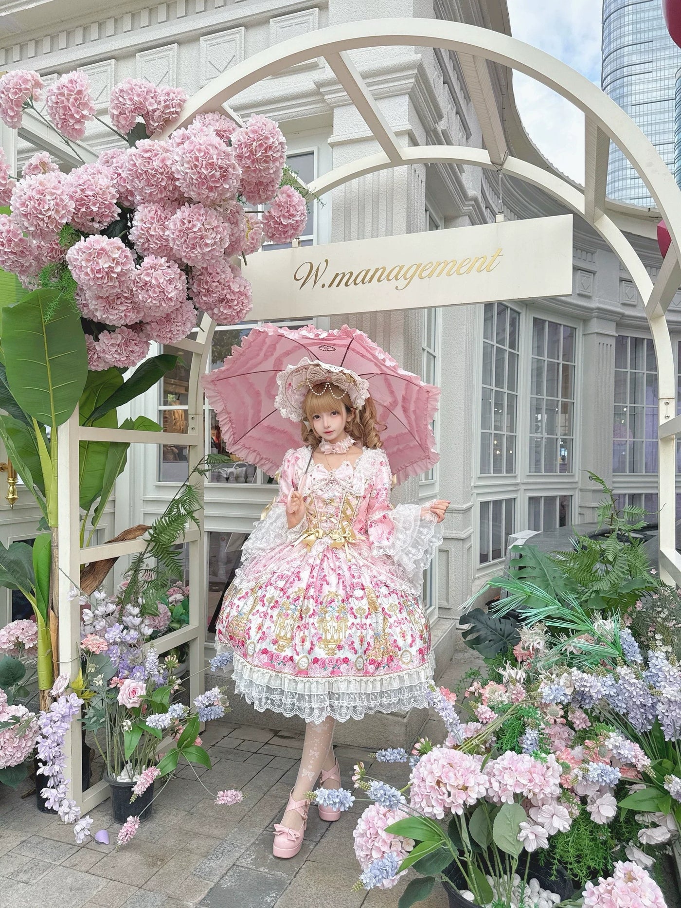 Sugar Girl - Rose Garden Prelude - Sweet Lolita OP Dress, Floral Printed
