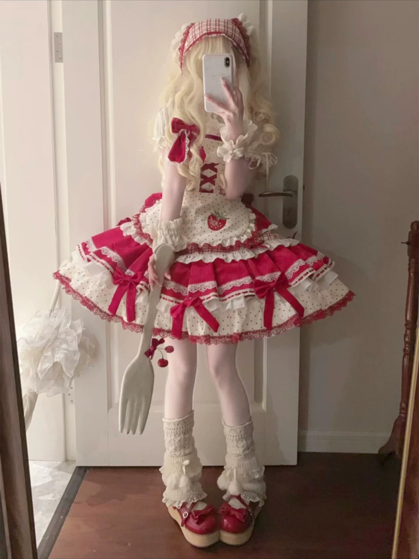 Dream Bunny - Strawberry Sweetheart - JSK Dress Set with Gingham Apron