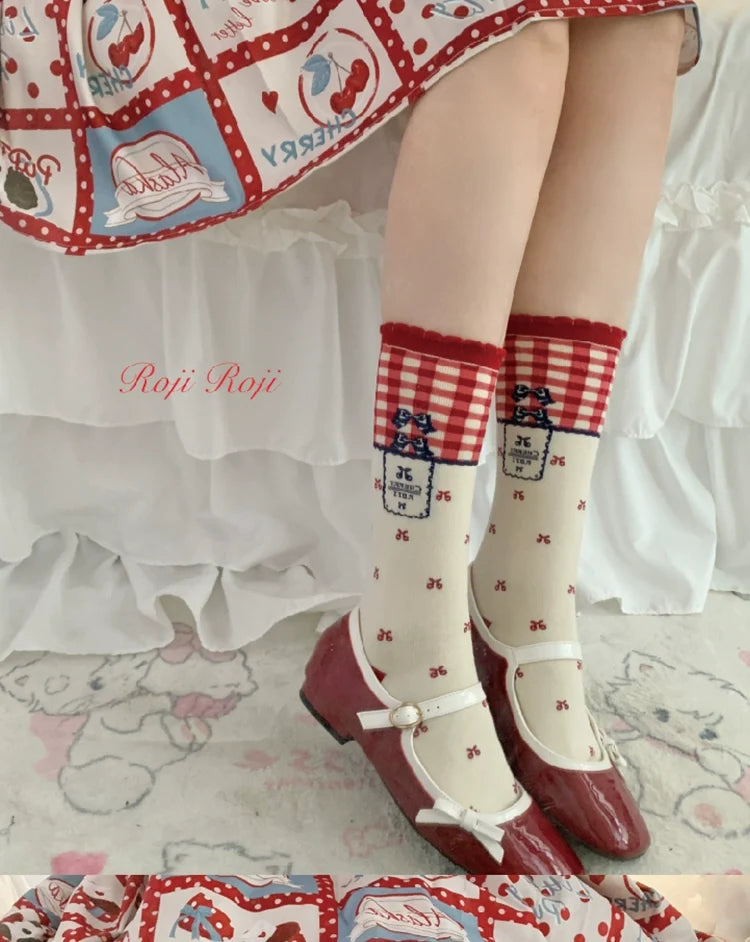 Roji Roji - Kawaii Lolita Socks Bows Sock for - Spring/Summer Wear Socks