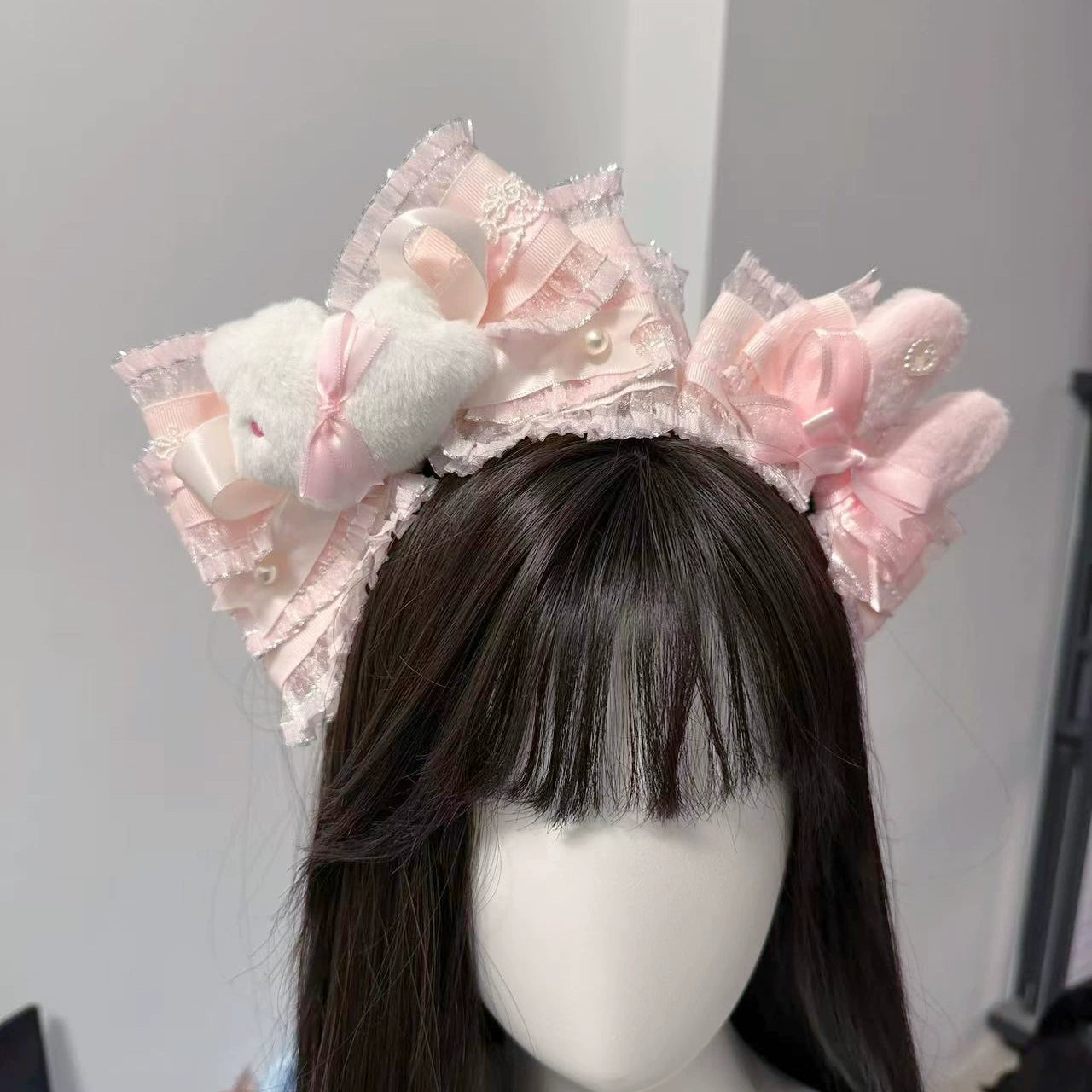 candycoco - Bunny-Ear Ribbon - Bunny-Ear Hair Accessories with Layered Bows