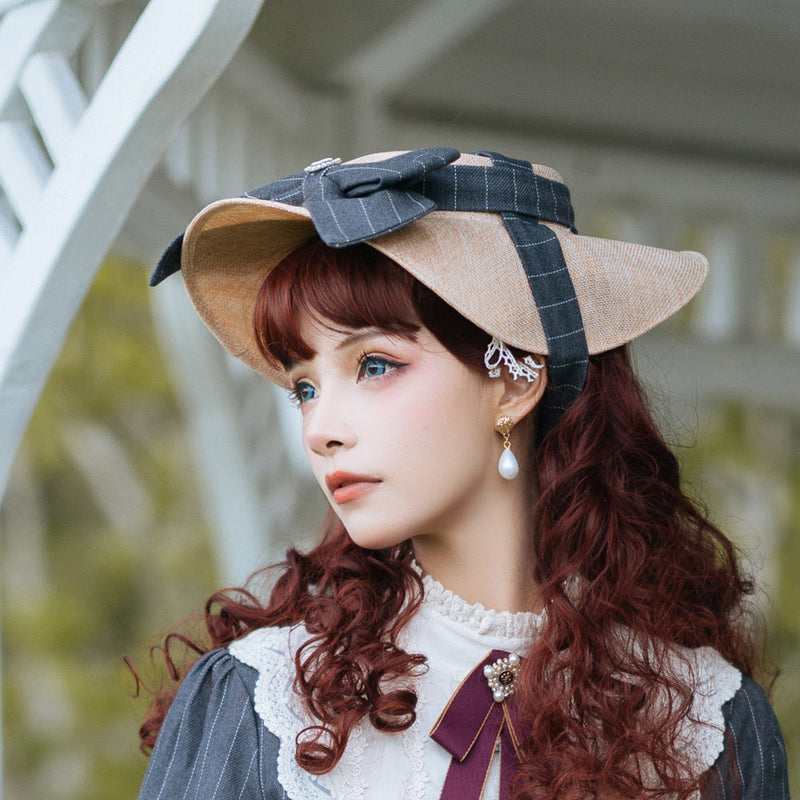 Miss Point - Rose Silhouette - Elegant Handmade Lolita Flat Hat