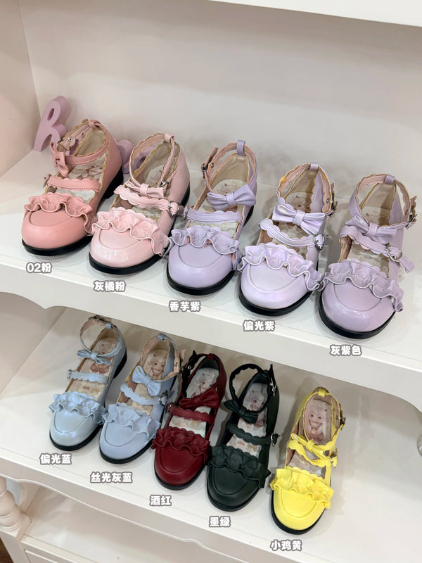 Sheep Puff Melulu Lolita shoes in rare color, featuring cute puff design and detailed accents, perfect for fashion enthusiasts.