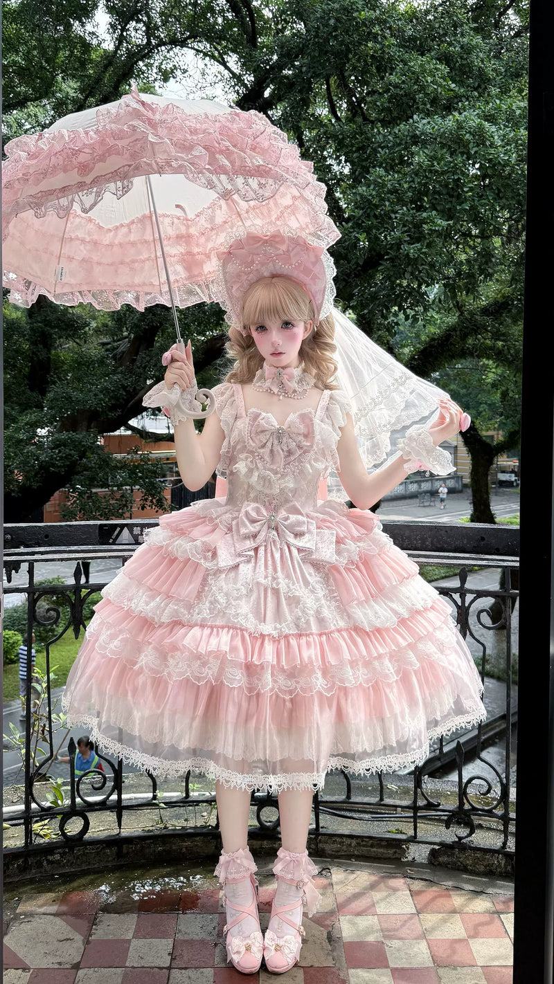 Miaolin Original - Rose Oath - Sweet Lolita JSK dress with rose