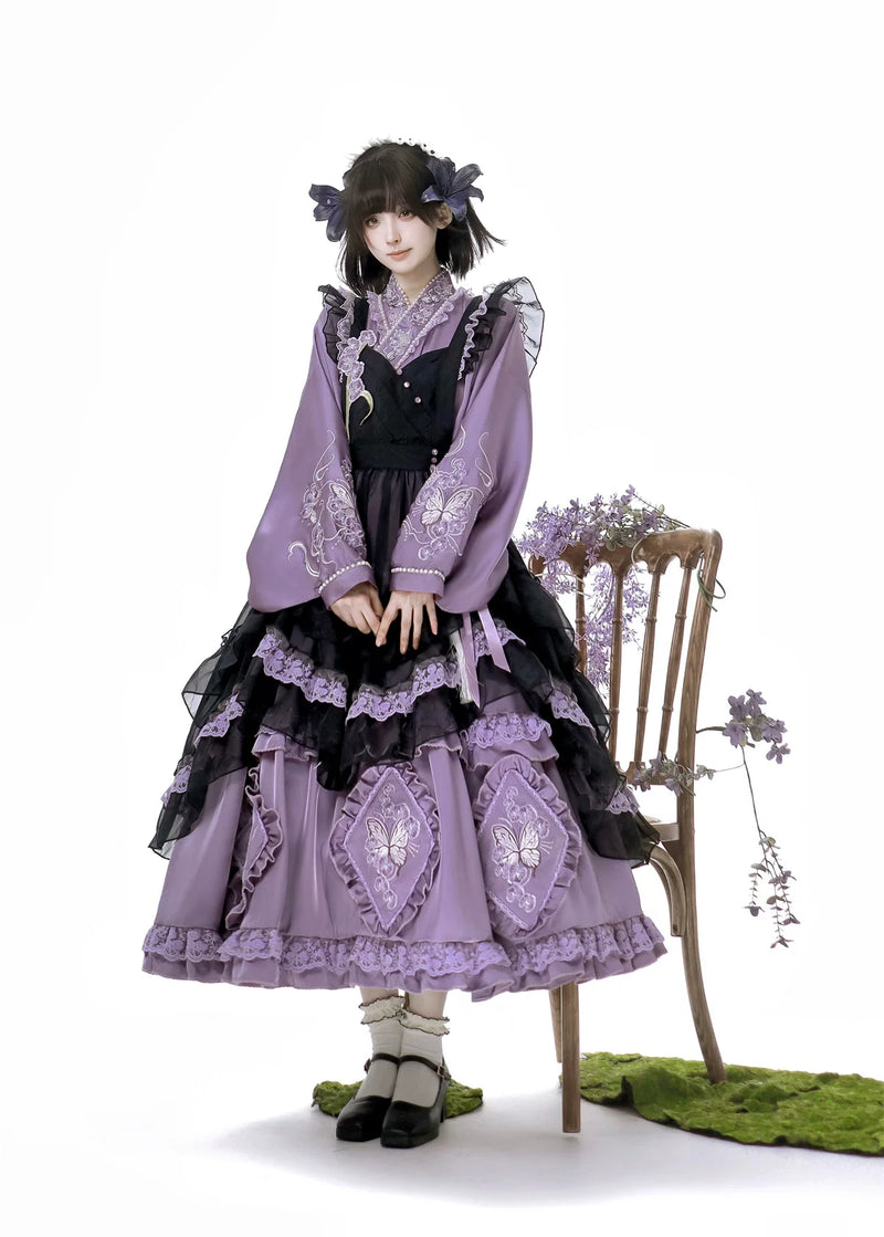 Fan Hua Xin Orchid Garden Qi Lolita Outfit Options — Dress + Apron