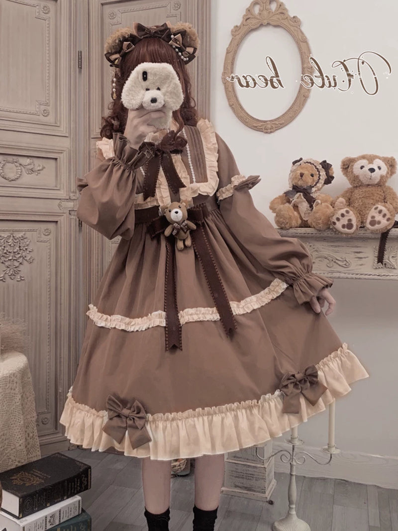 Yueele - Cocoa Teddy - Plus-Size Sweet Lolita OP Dress - detail view 5