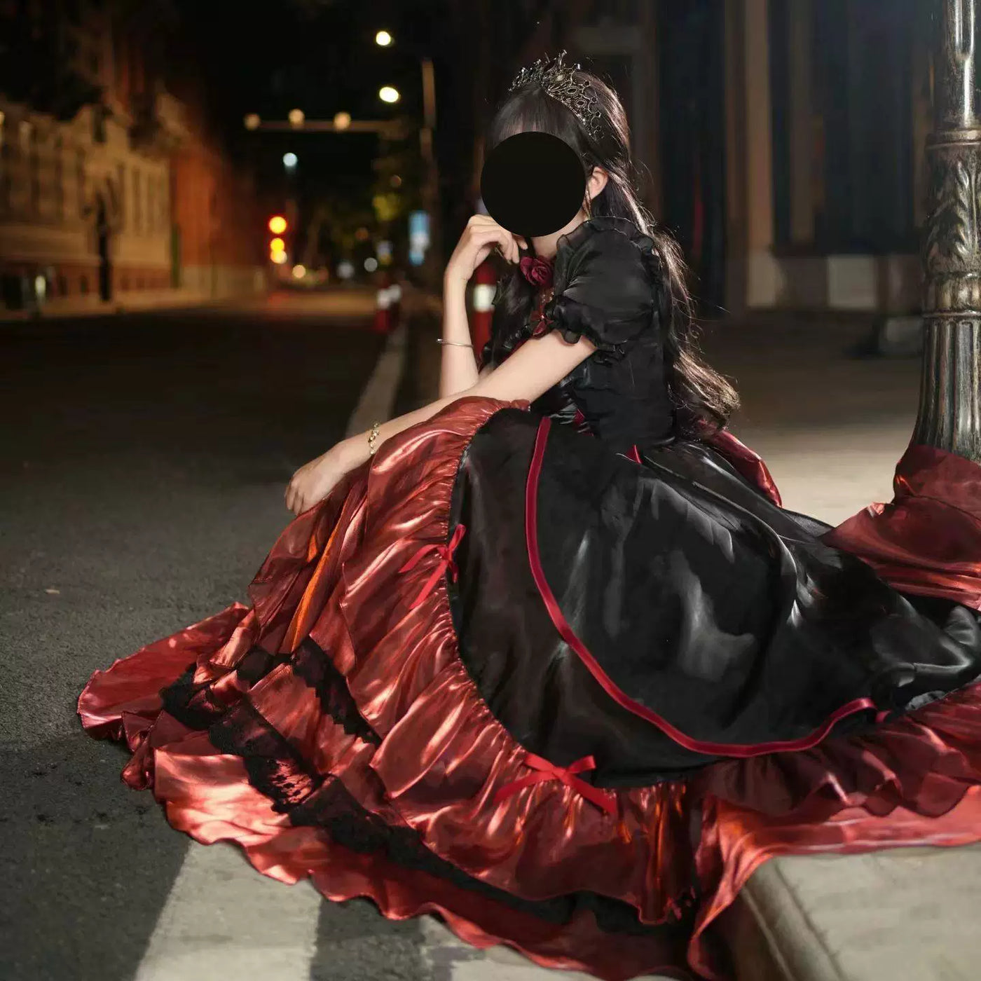 Sweetheart Dream Machine - Bridal Princess - Long Lolita Dress with Tiered Ruffles