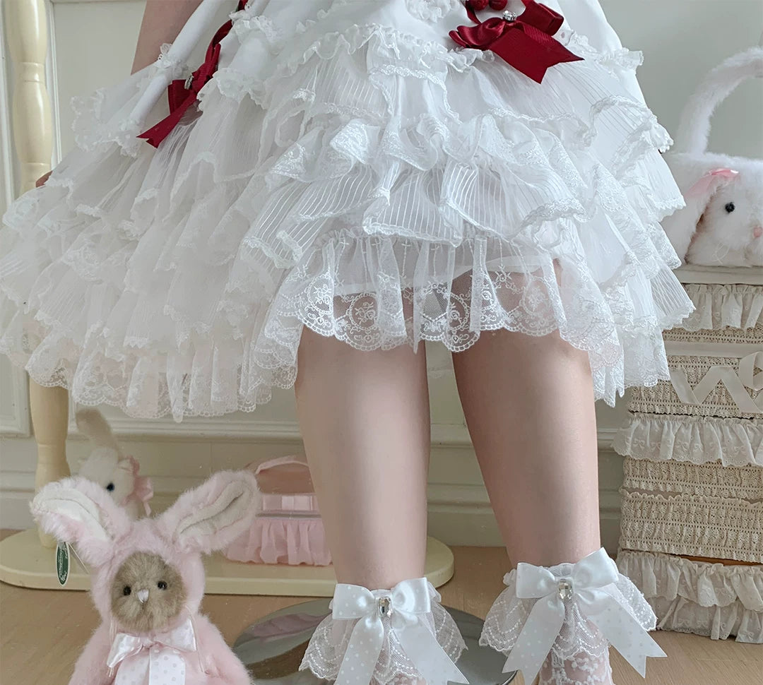 roji roji - Polka-Dot Ribbon - Polka-Dot Socks with Bow Details in Three Lengths