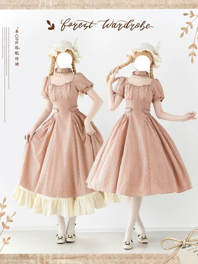 Forest Wardrobe - Chantilly Forest - Striped Dress and Cotton Underskirt - 3