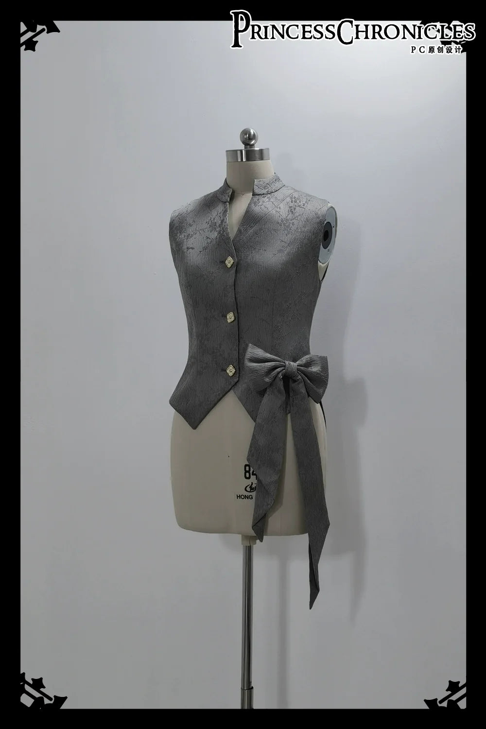 Rabbit Hunting Glacier Gray - Vintage Lolita Grey Coat Kawaii Rabbit Ear Set XS Vest (pre order)
