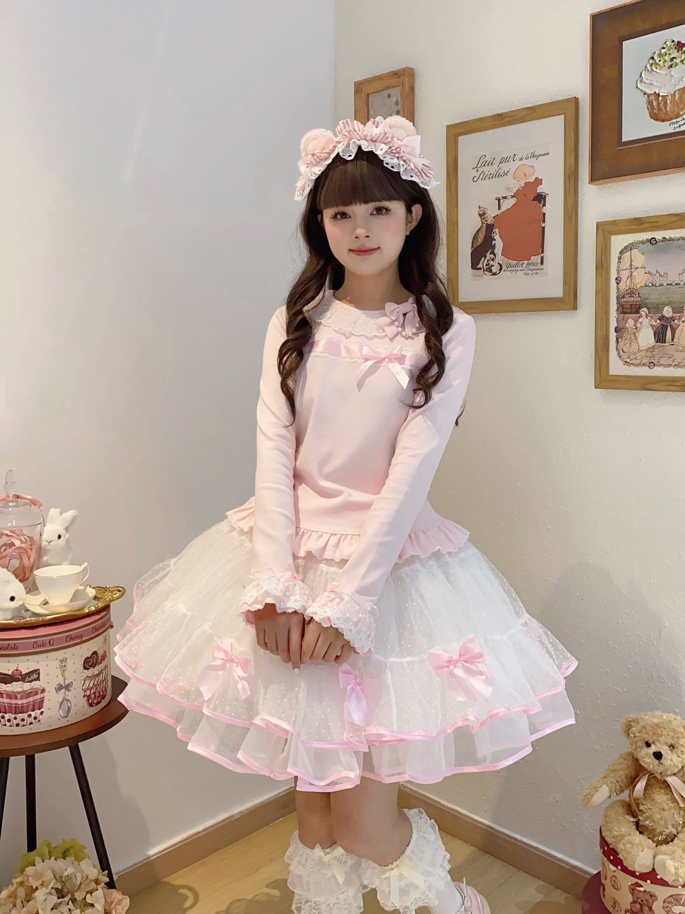 Galette Bunny - Gift Knit II - Long-Sleeve Inner Layer with Lace Trims