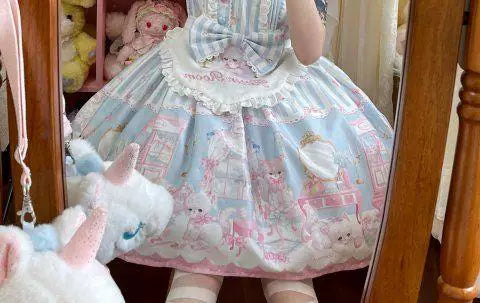 Sweetheart Dream Machine - Toy Room Print - Sleeveless OP Dress with Teddy-Bear Motifs