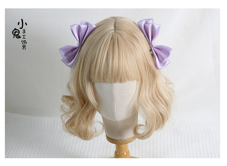 Xiaogui - Sweet Lolita Ponytail Lolita Bow - Hair Clips Headwear