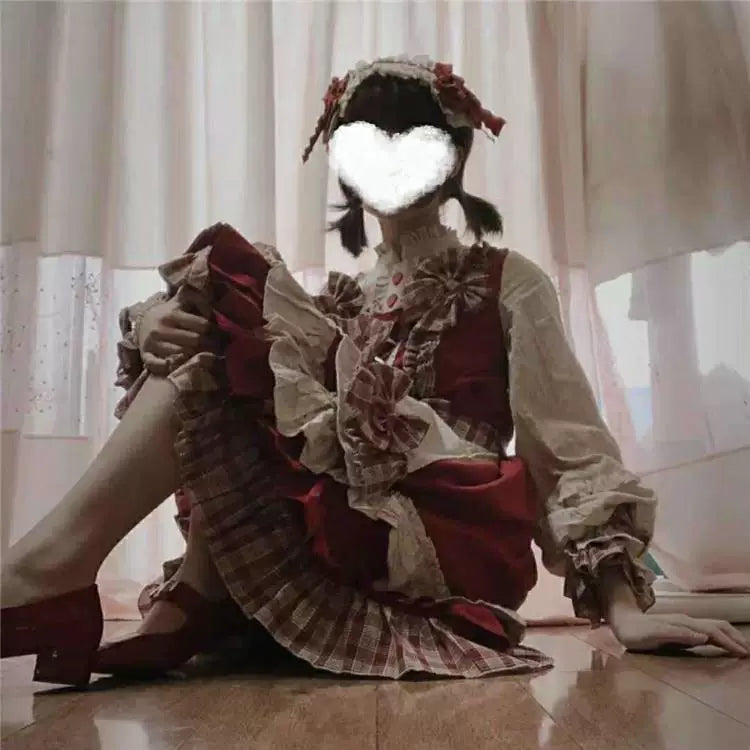 Gummy - Berry Girl - Long-Sleeve OP Dress with Cape, Apron and Hairband Option