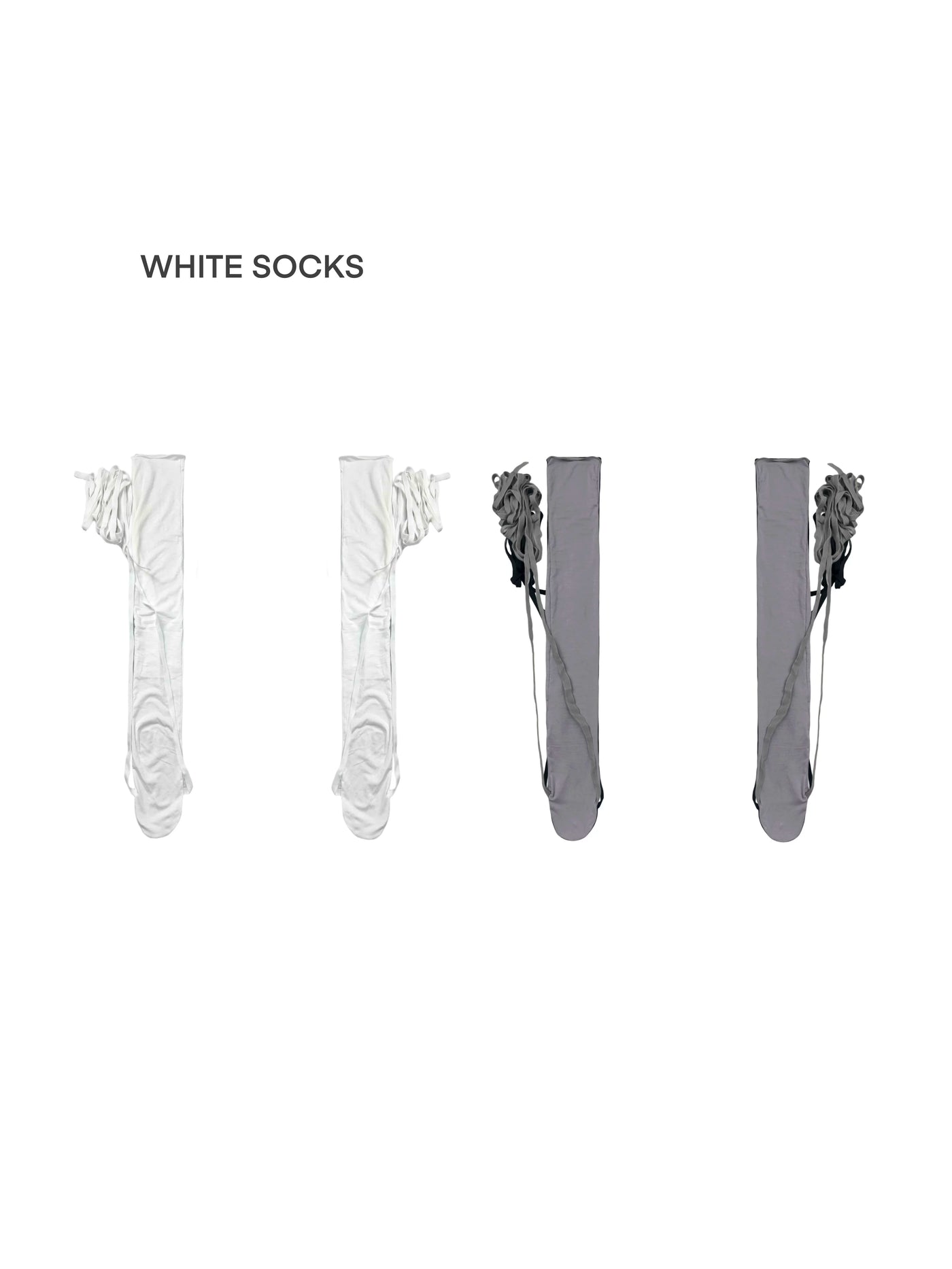 White Socks - Ballet Wrap - Slouch Socks with crisscross wrap straps