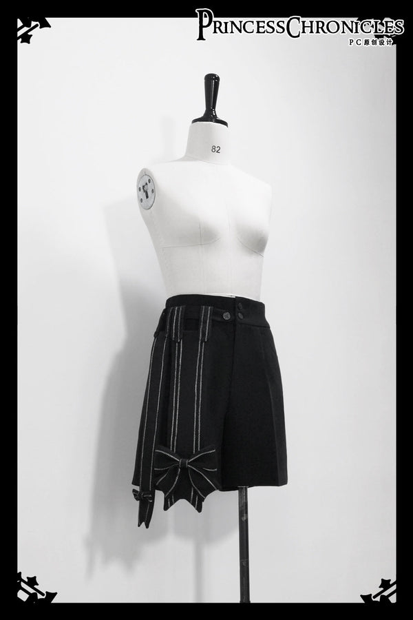 Princess Chronicles - ShenYao - Ouji Vintage Lolita Black Bow Shorts