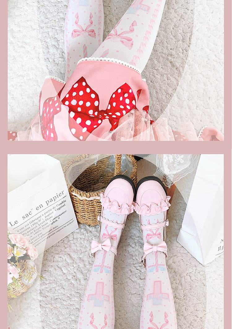 Roji Roji - Sweet Bow Lolita Thigh stockings - Socks