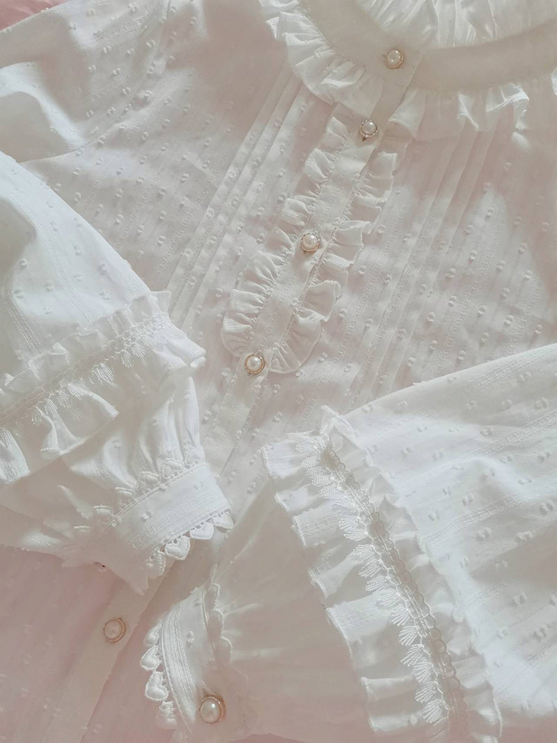 Yilia - Sweet Lolita Long Sleeve Cotton - Blouse Innerwear