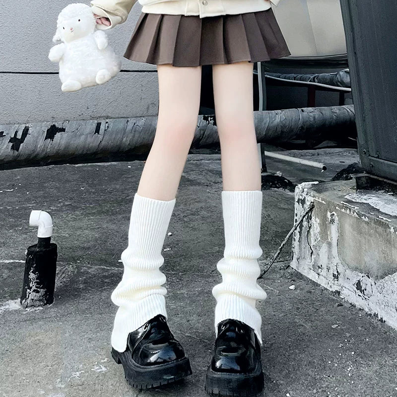 Floral Milk Cat - Bunny Accent - 37 cm Scrunch Socks with Rabbit Decorations