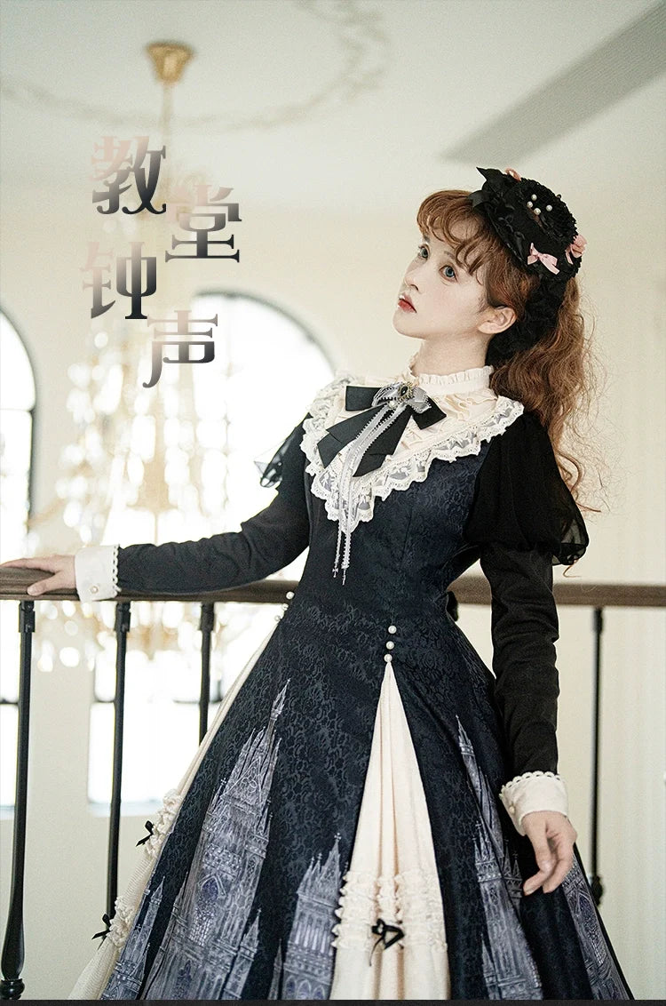 Letters from Unknown Star - Church Bell - Elegant Lolita OP Dress Long Sleeve Spring Autumn