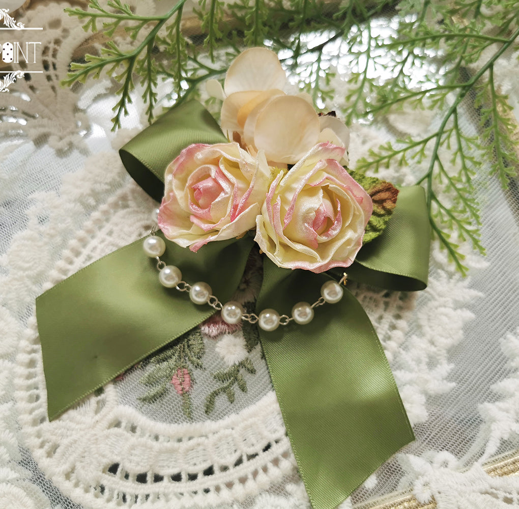 Miss Point - Sally's Garden - Lolita Flower Bow Lace Necklace