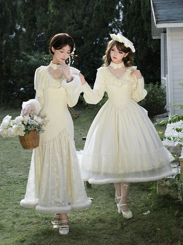 With PUJI - Rouge Snow - Oriental Lolita OP Dress, Embroidery product view