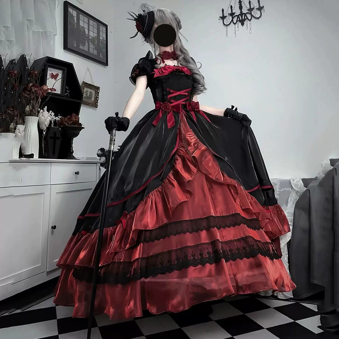 Sweetheart Dream Machine - Bridal Princess - Long Lolita Dress with Tiered Ruffles