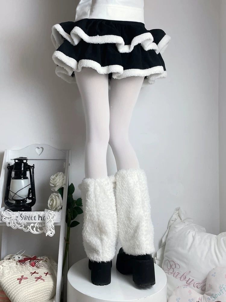 Fantasy Doll - Cat Face Cozy - Plush Cat-Face Leg Warmers