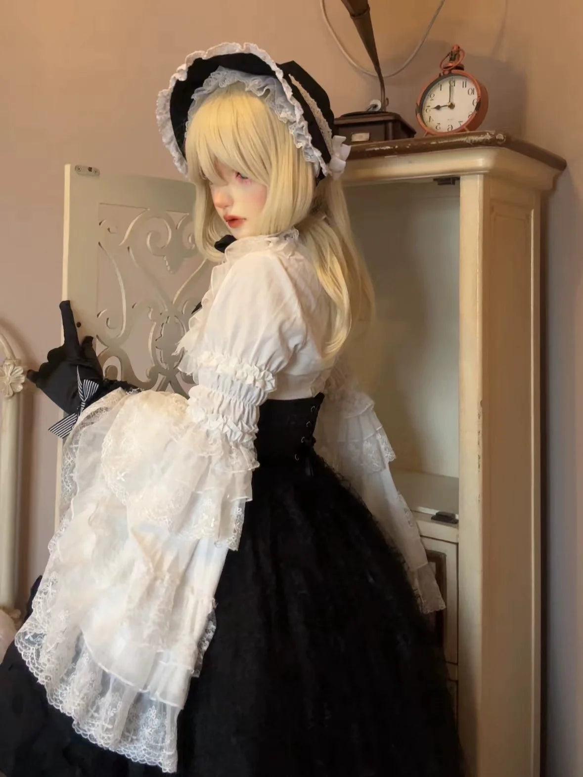 Nightingale Girl - Eternal Taboo - Gothic Lolita Skirt with Princess Sleeve Blouse