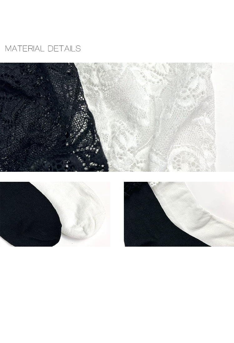 White Socks - Lace Ballet - Lace-Trimmed Mid-Calf Socks with Scalloped Edges