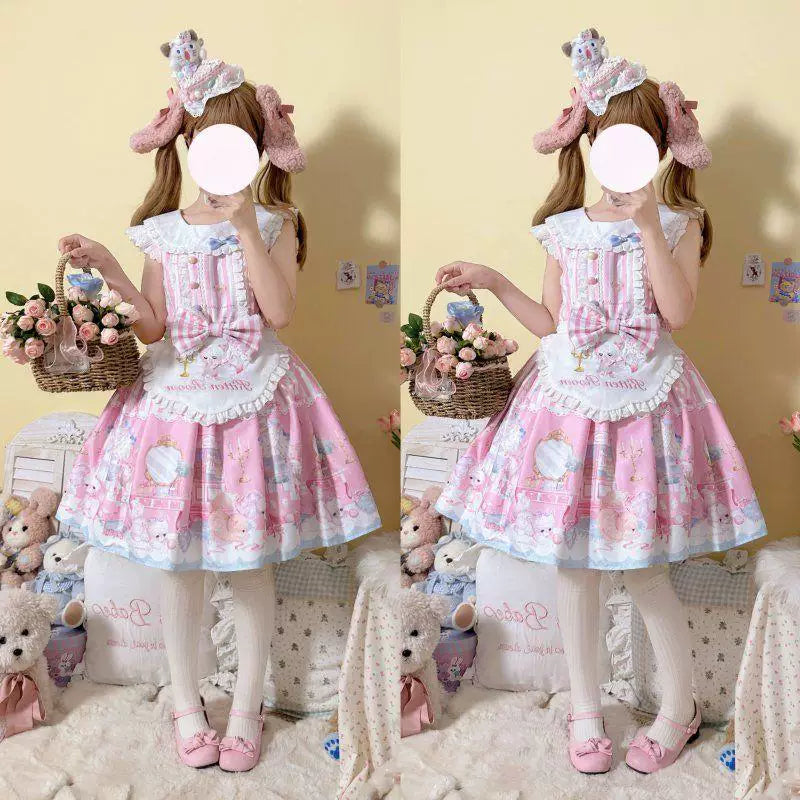 Sweetheart Dream Machine - Toy Room Print - Sleeveless OP Dress with Teddy-Bear Motifs