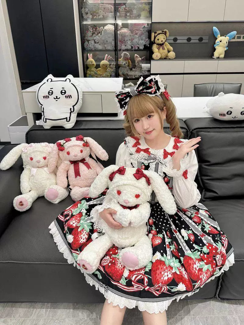 Sweetheart Dream Machine - Vintage Doll Collar - Blouse with Lace Trim, Bow Accents and Ruffled Hem