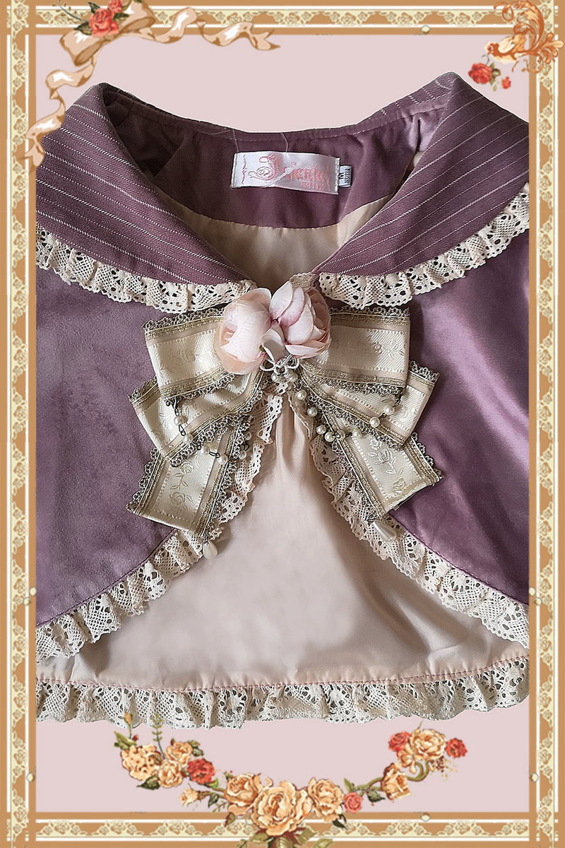 Infanta - Floral Ribbon - Beaded Bow Brooch