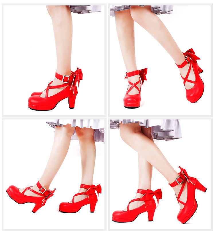 Angelic imprint - Elegant Lolita Shoes Princess - Bowknot Lolita Heels Shoes Shoes