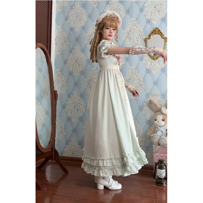 Creamy - Forest Empire - Green Lolita Dress with Puff Sleeves