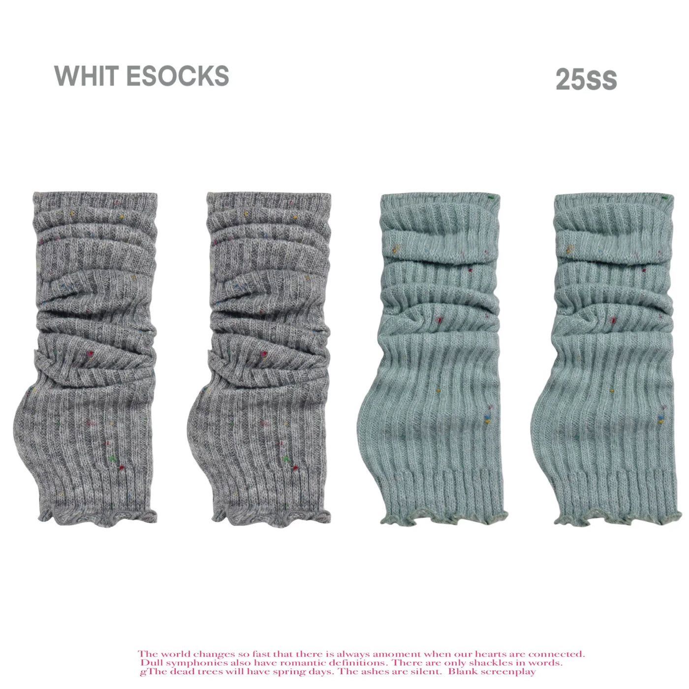 White Socks - Colorful Dot Knit - Slouch Leg Warmers with Colorful Dots