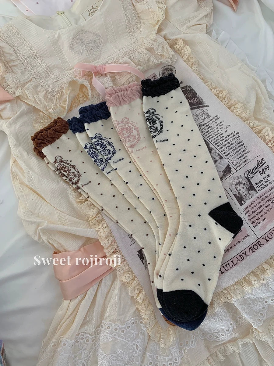 Roji Roji - Kawaii Cotton Lolita Socks Mid-calf - Socks Socks