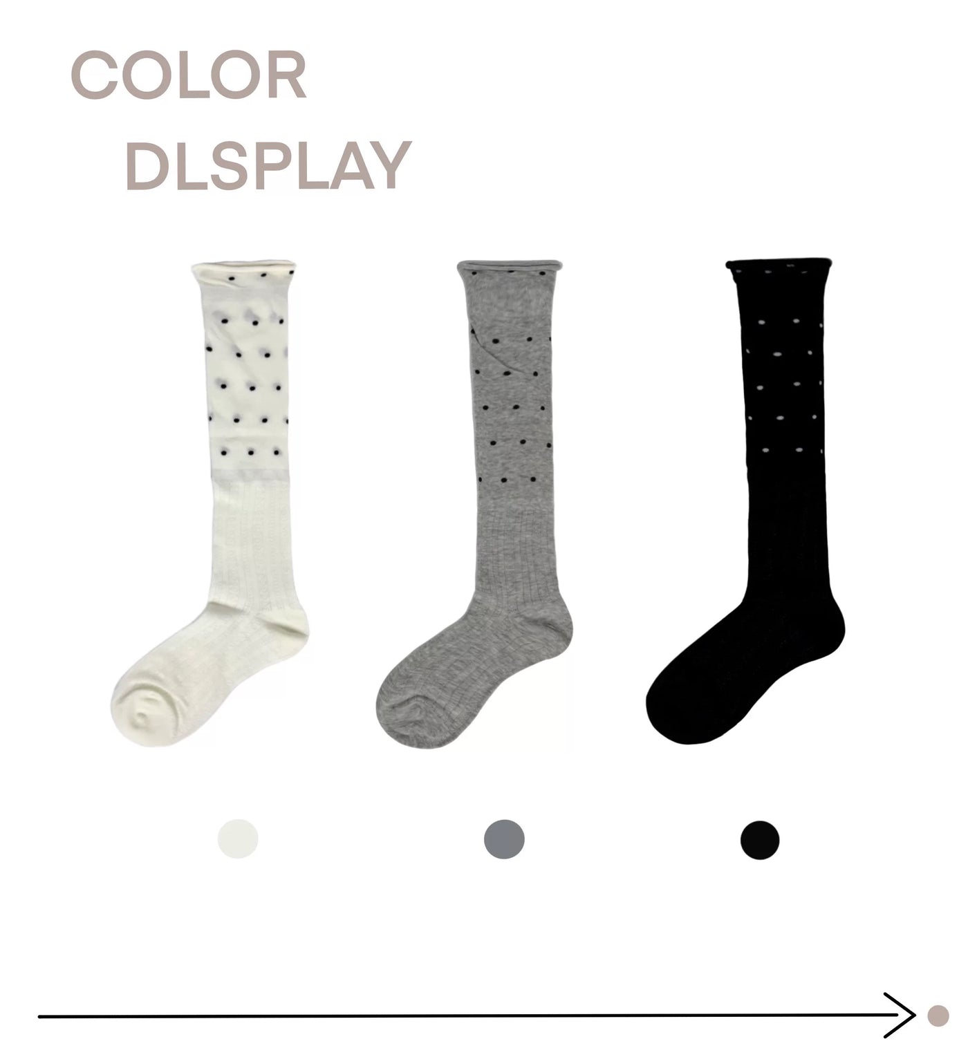 White Socks - Polka Dot - Mid-Calf Socks