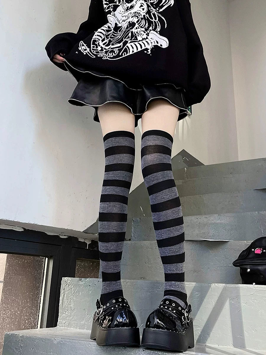 Fantasy Doll - Violet Stripe - Striped Over-the-Knee Socks or Leg Warmers