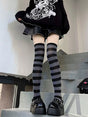 Black-gray over-the-knee socks / One Size