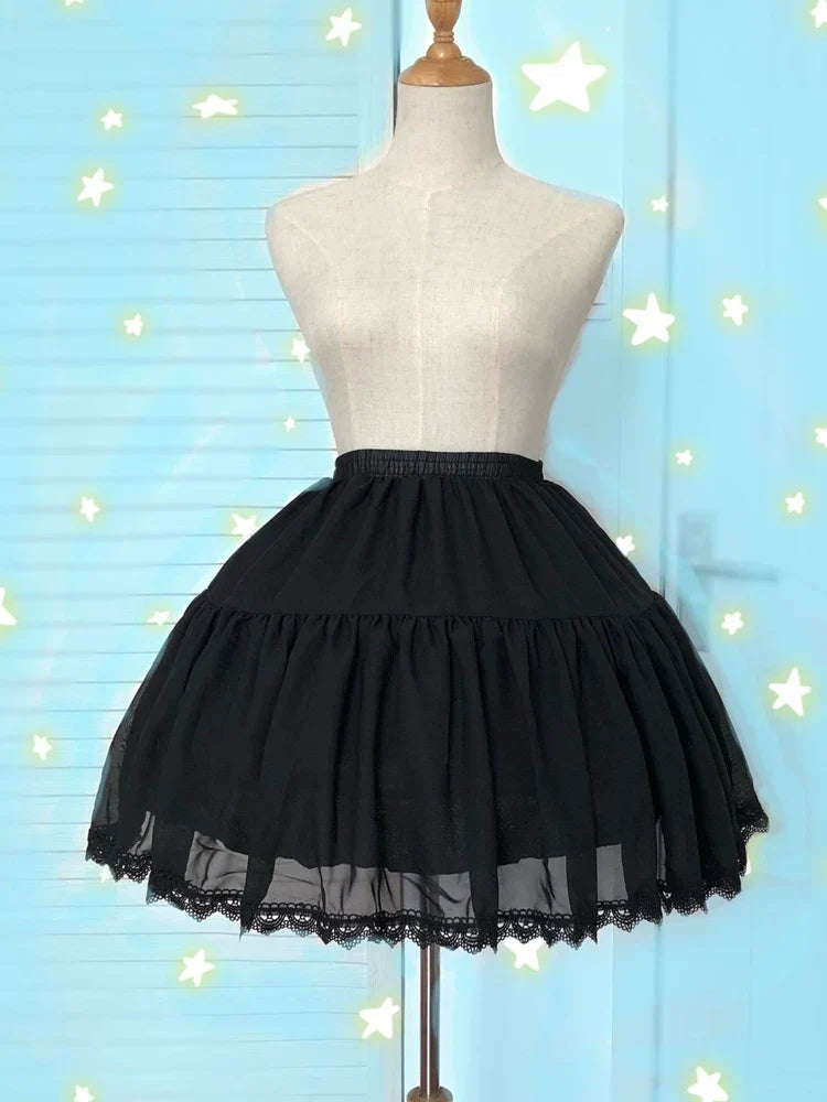 Flower Fieldhappy Event - Adjustable Lolita Hoop Puffy - Petticoat, 17.7" (45 cm) SK Skirt