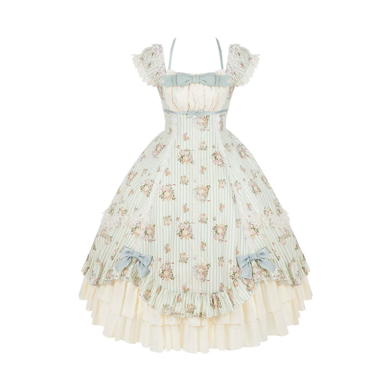 Meeting Austen - Cotton Classic Lolita Rose Printed OP Dress (L M S) 45736:860017