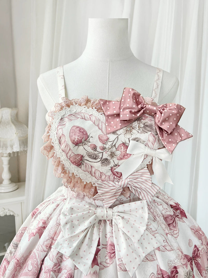 Sweet Promise - Pink Ribbon Princess - Pink JSK with Lace-Trimmed Ruffles