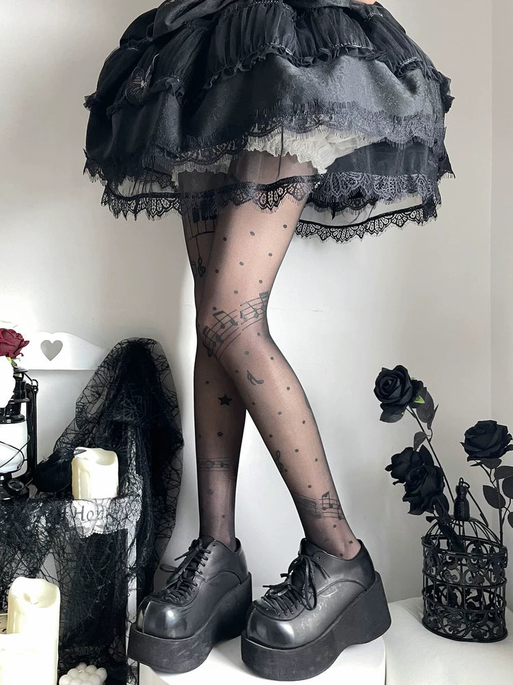 Fantasy Doll - Music Note - Printed Tights with Music-Note Options