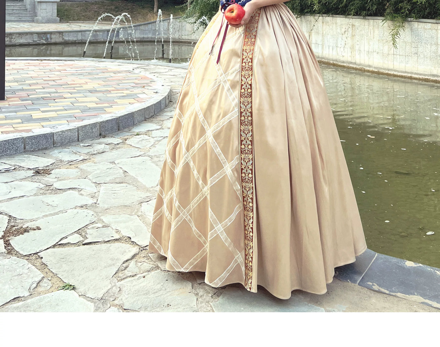 LACE GARDEN - Snow White Arrival - Royal Blue Dress Set with Puff Sleeves