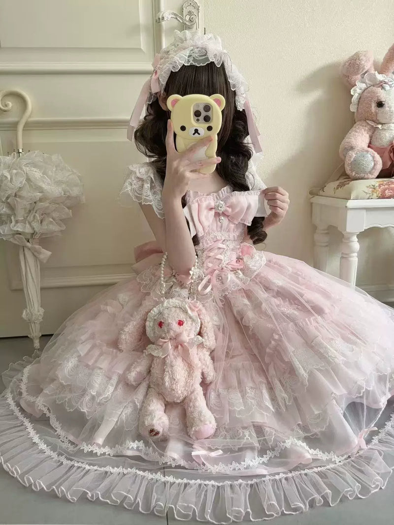 Pastel Bow Princess Lolita JSK Dress Set - view 11