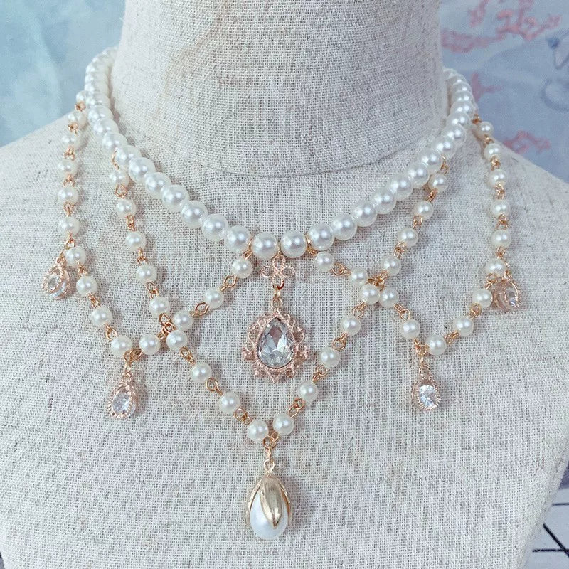 Lolita - Bridal Tea Party - Necklace or Veiled Hat