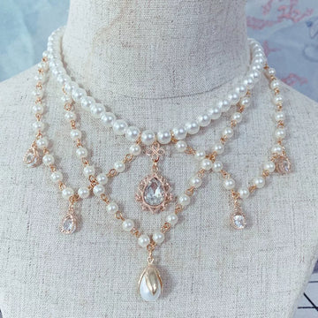 Cat Fairy - Bridal Tea Party - Pearl Necklace or Veiled Hat