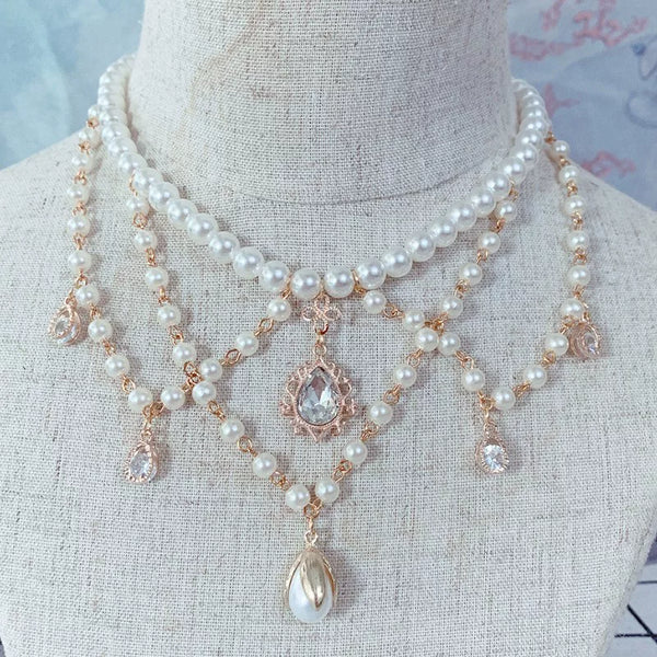 Lolita - Bridal Tea Party - Necklace or Veiled Hat