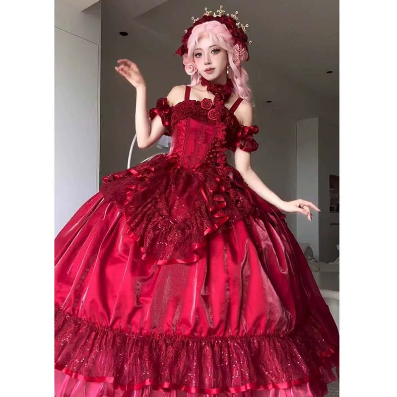 Flora Muse - Silent Manor Lolita Ball Gown - Off-shoulder tiered